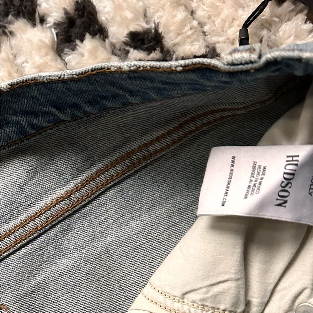 Hudson Landslide Denim Holly High-rise Straight Ankle Mom Jeans 32/12 Button Fly - Picture 8 of 9